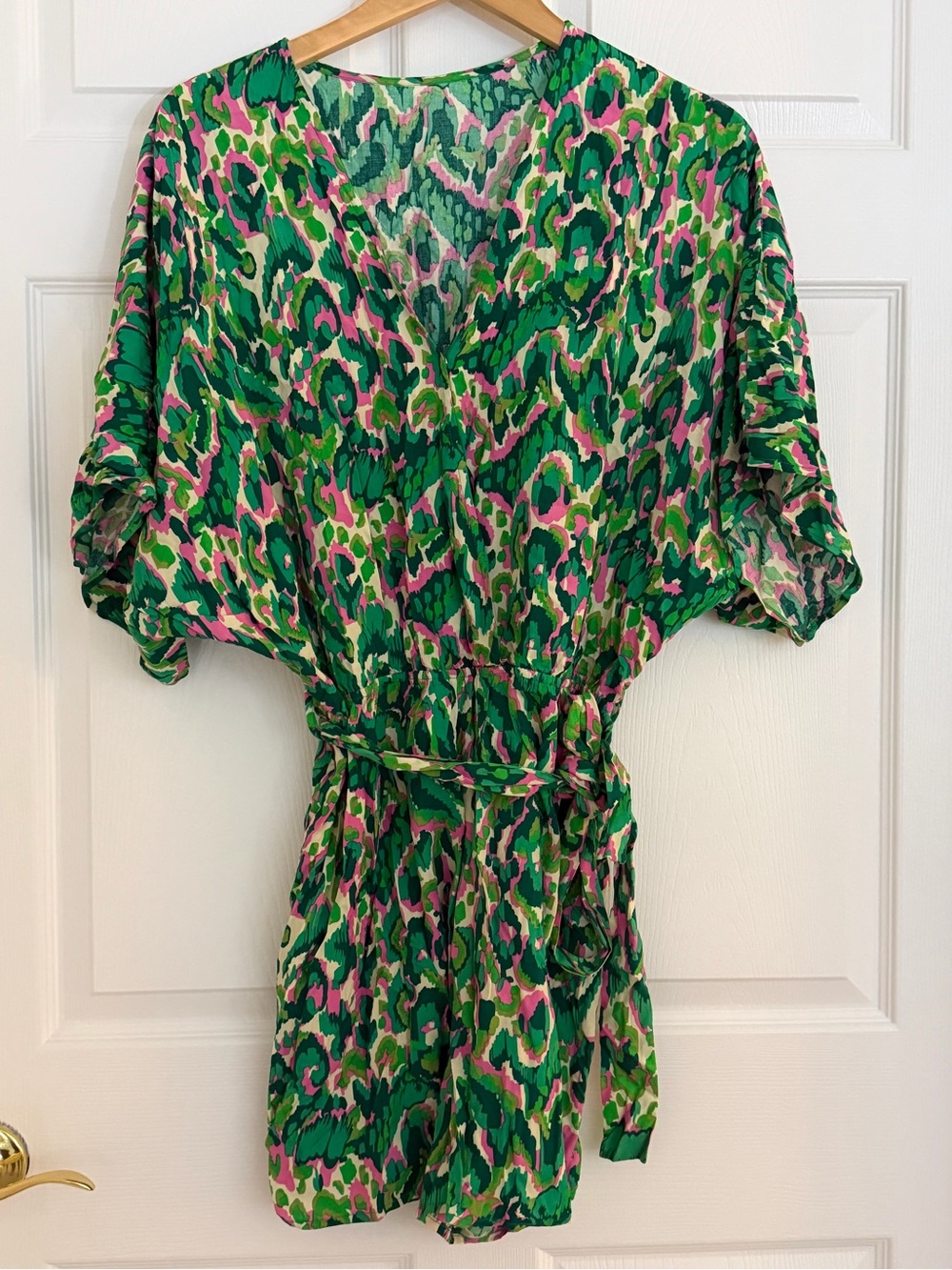 Women’s Green & Pink Printed One-Piece Romper